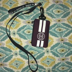 VS PINK Burgundy Lanyard Wallet